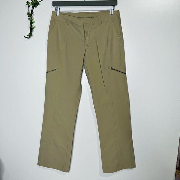 Athleta Women's Tan Straight Leg Hiking Pants Nylon Spandex Size 8 - Picture 1 of 9